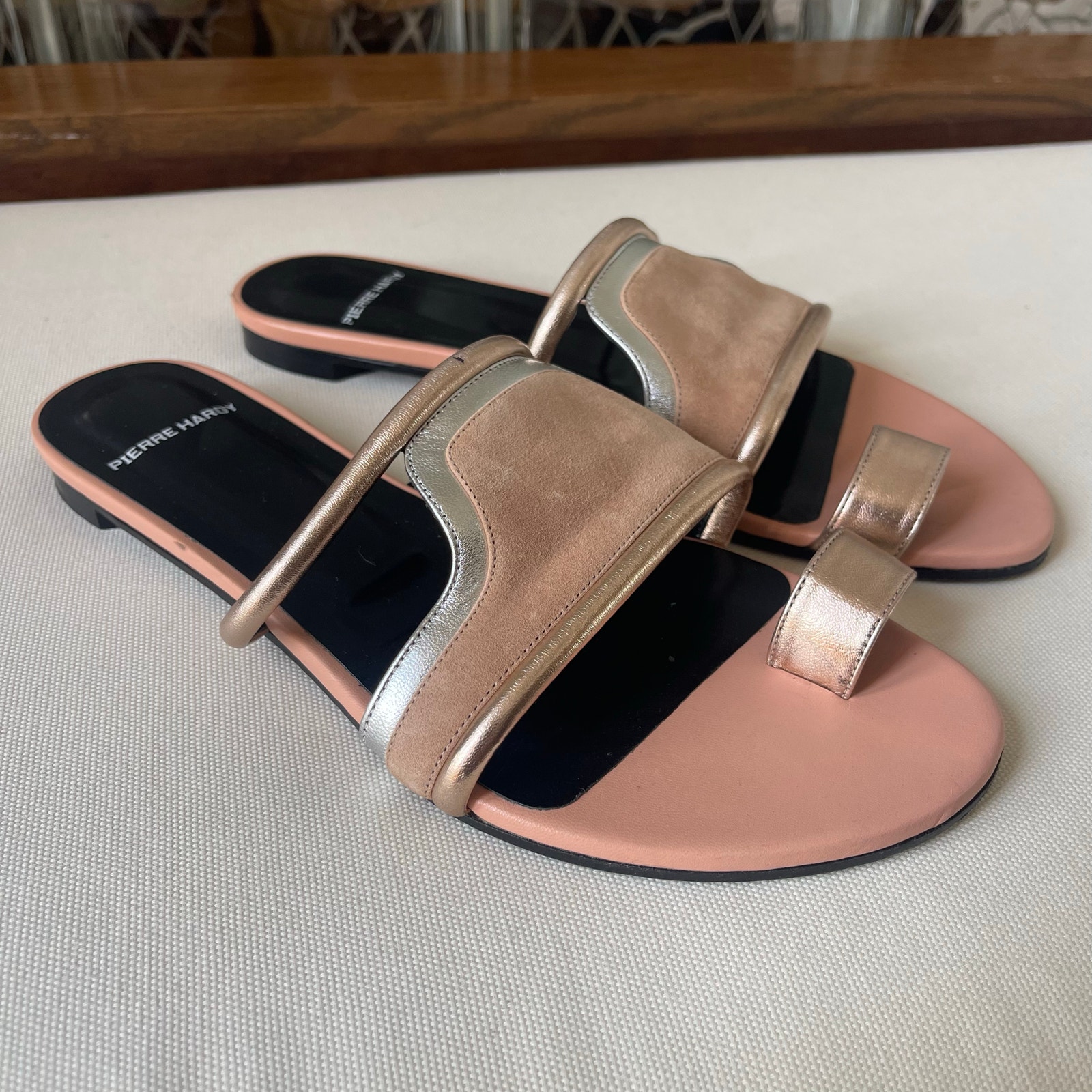 Rare Pierre Hardy Rose Gold Toe Post Sandals 39.5 — image 2 of 8